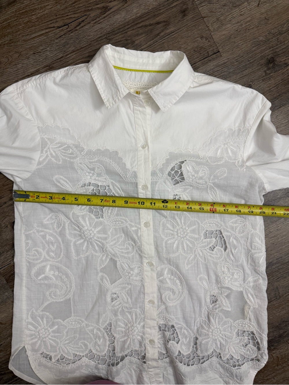 Maeve by Anthropologie White Embroidered Cutwork Button Down Shirt - Picture 5 of 11